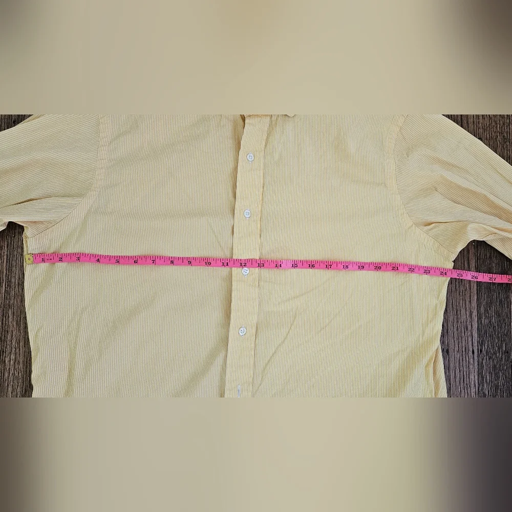Polo Ralph Lauren Classic Fit Yellow & White Pin Striped Long Sleeve Shirt